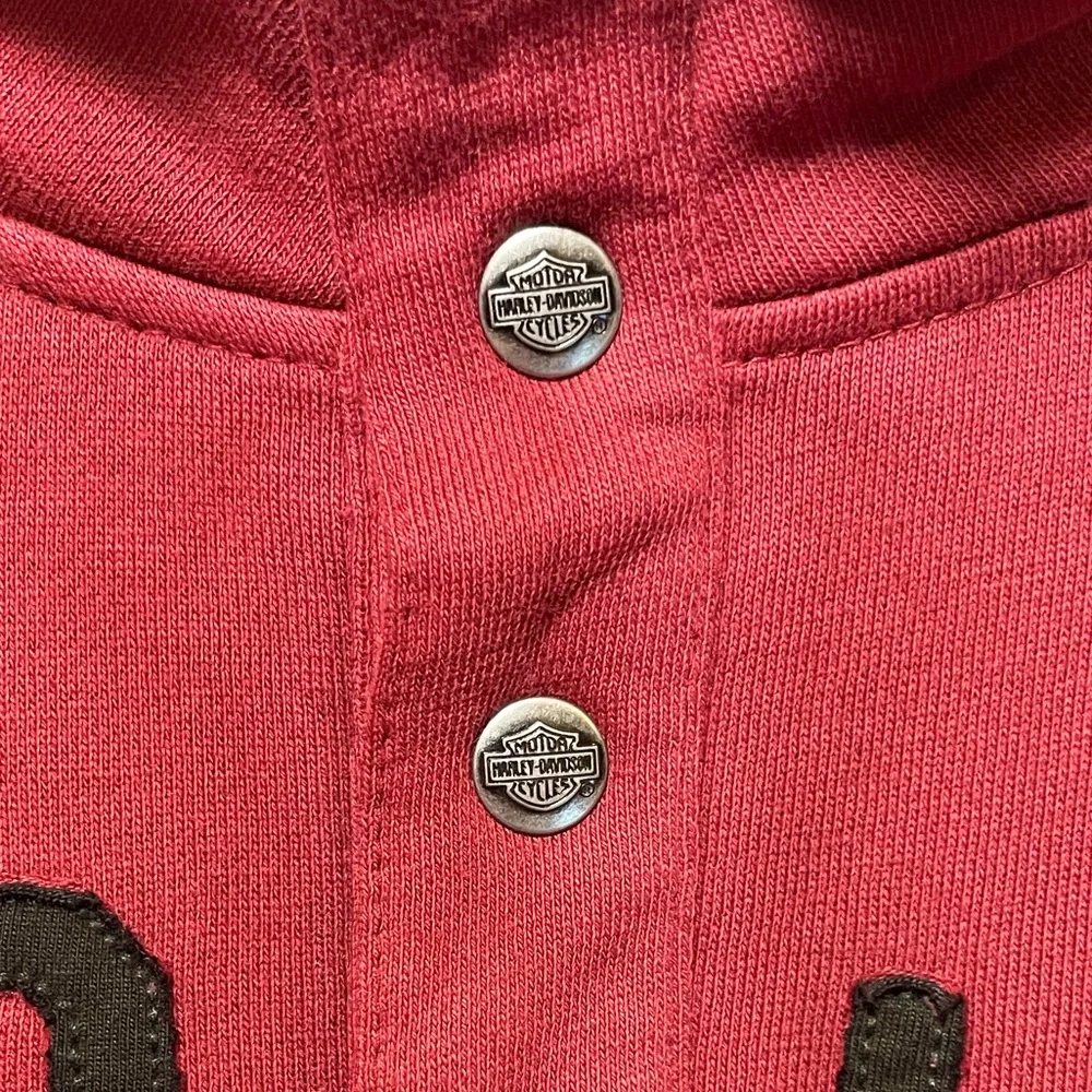 Harley Davidson Mens 3XL Long Sleeve Pullover Sweatshirt Dark Red - Picture 3 of 5